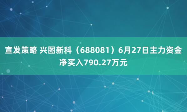 宣发策略 兴图新科（688081）6月27日主力资金净买入790.27万元